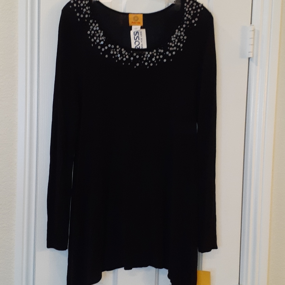 *NWT Jeweled Hanky Sweater Top Med/Lrg
